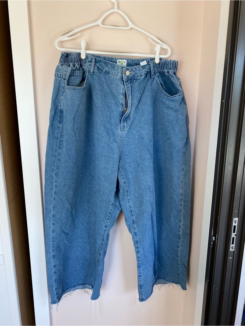 Shiny By Nature Wide Leg Denim Jeans - 2X